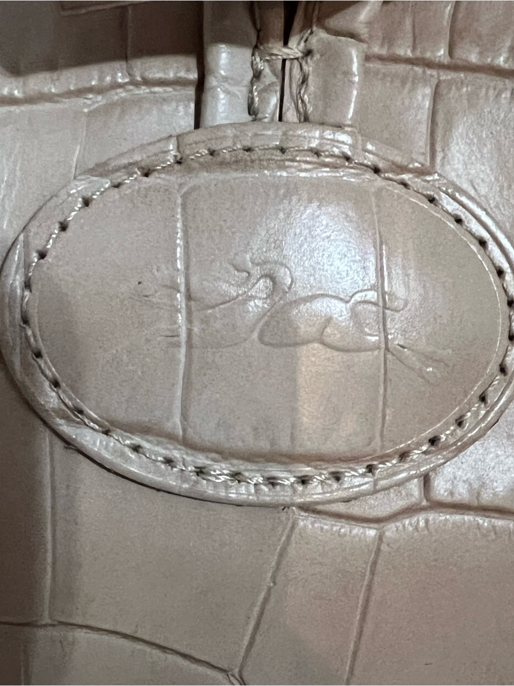 Longchamp Croc-Embossed Leather Satchel in Light Blush - Picture 4 of 16
